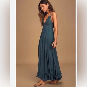 Free People Adella Turquoise Maxi dress